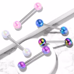 Barbell med akrylbollar med metallic lack