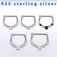 Septum clicker i 925 sterling silver med ädelstenar