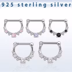 Septum clicker i 925 sterling silver med ädelstenar