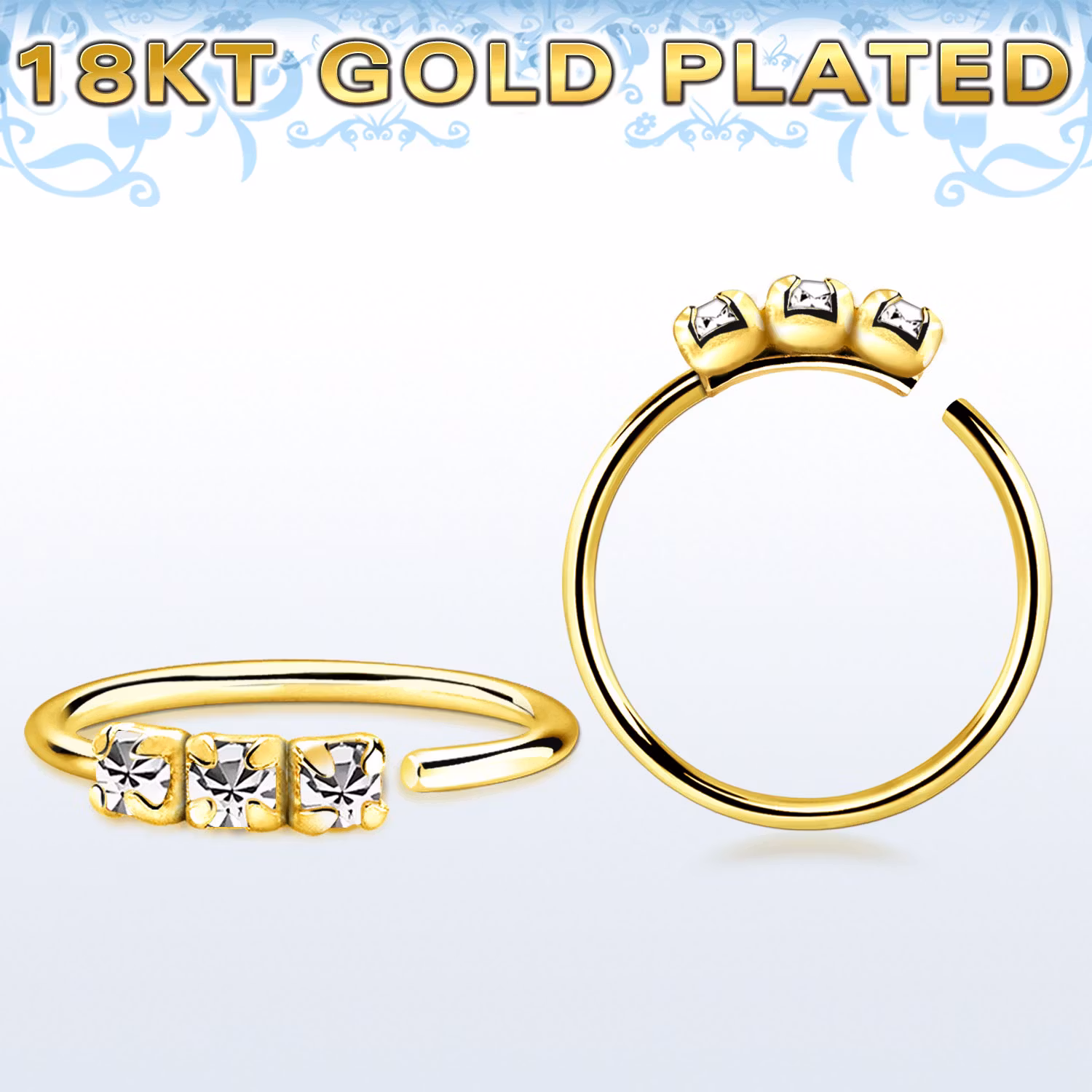 18 karats guldpläterad näsring