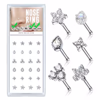 Display med 24 raka näspiercingar