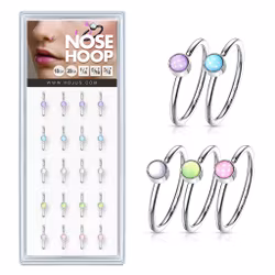 20 pack näsringar med opalsten