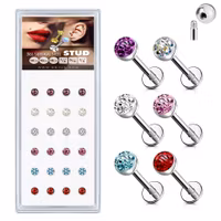 Display med 24 stycken labretter