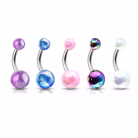 5 pack navelpiercing med metalliclack