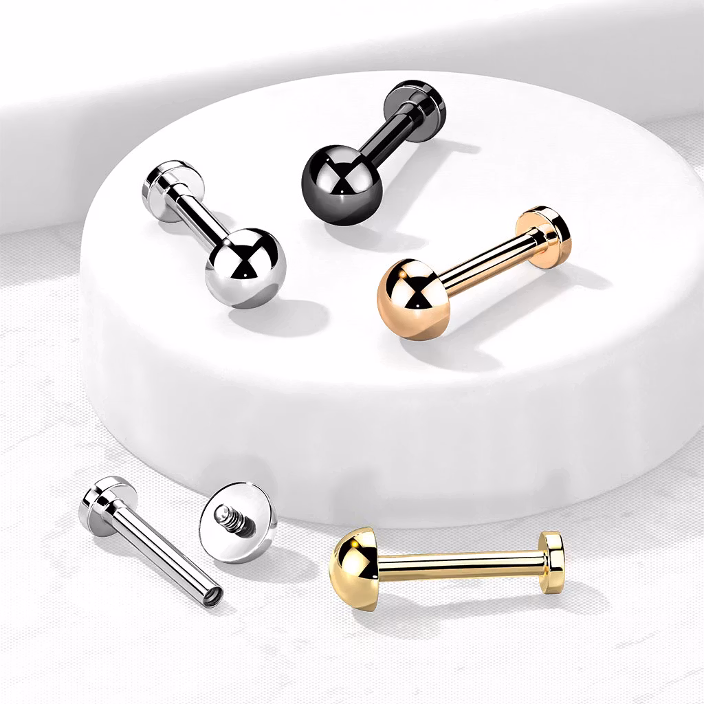 Labret i G23 titan med halv boll