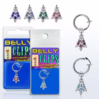 Hängande fake piercing med ädelstens tulpan