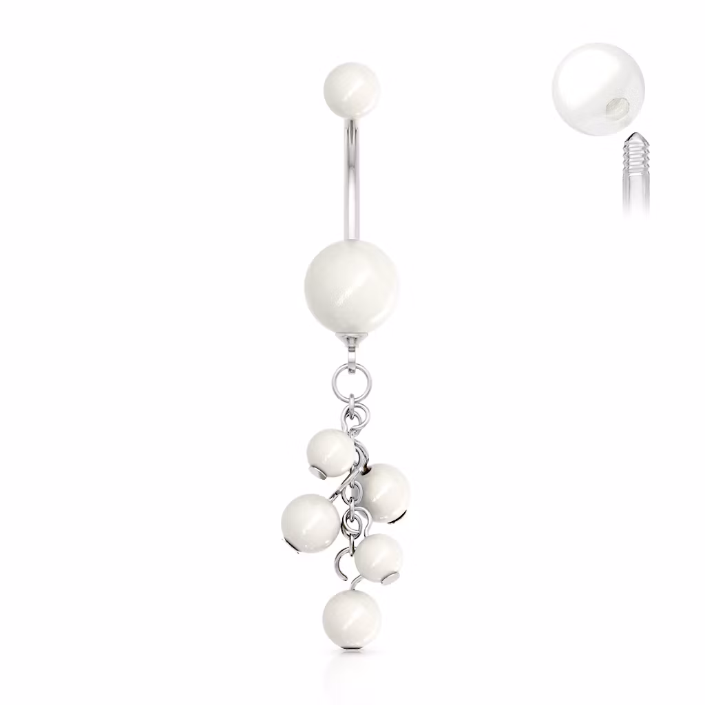 Navelsmycke med pärlor