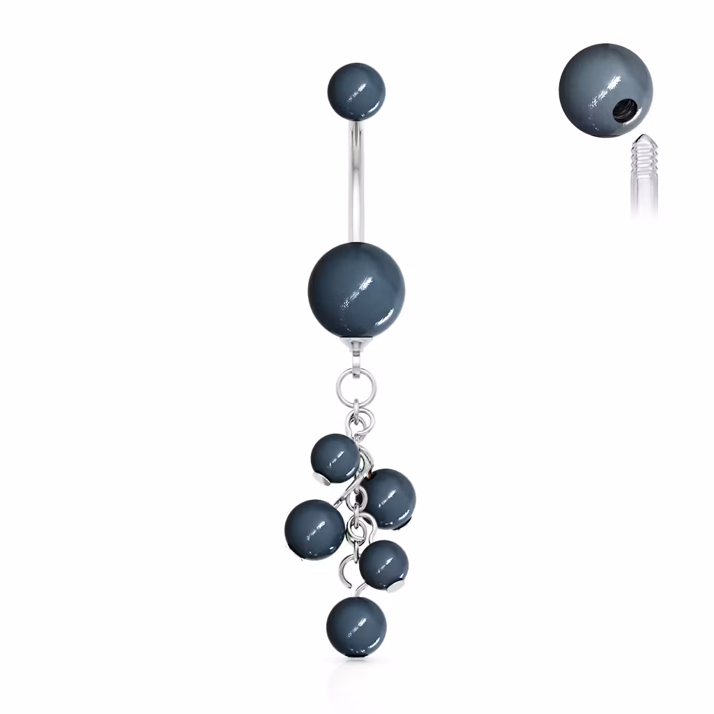 Navelsmycke med pärlor