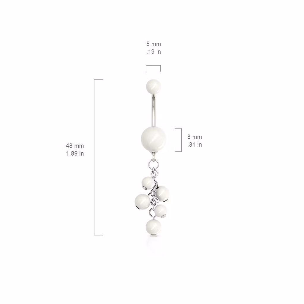 Navelsmycke med pärlor