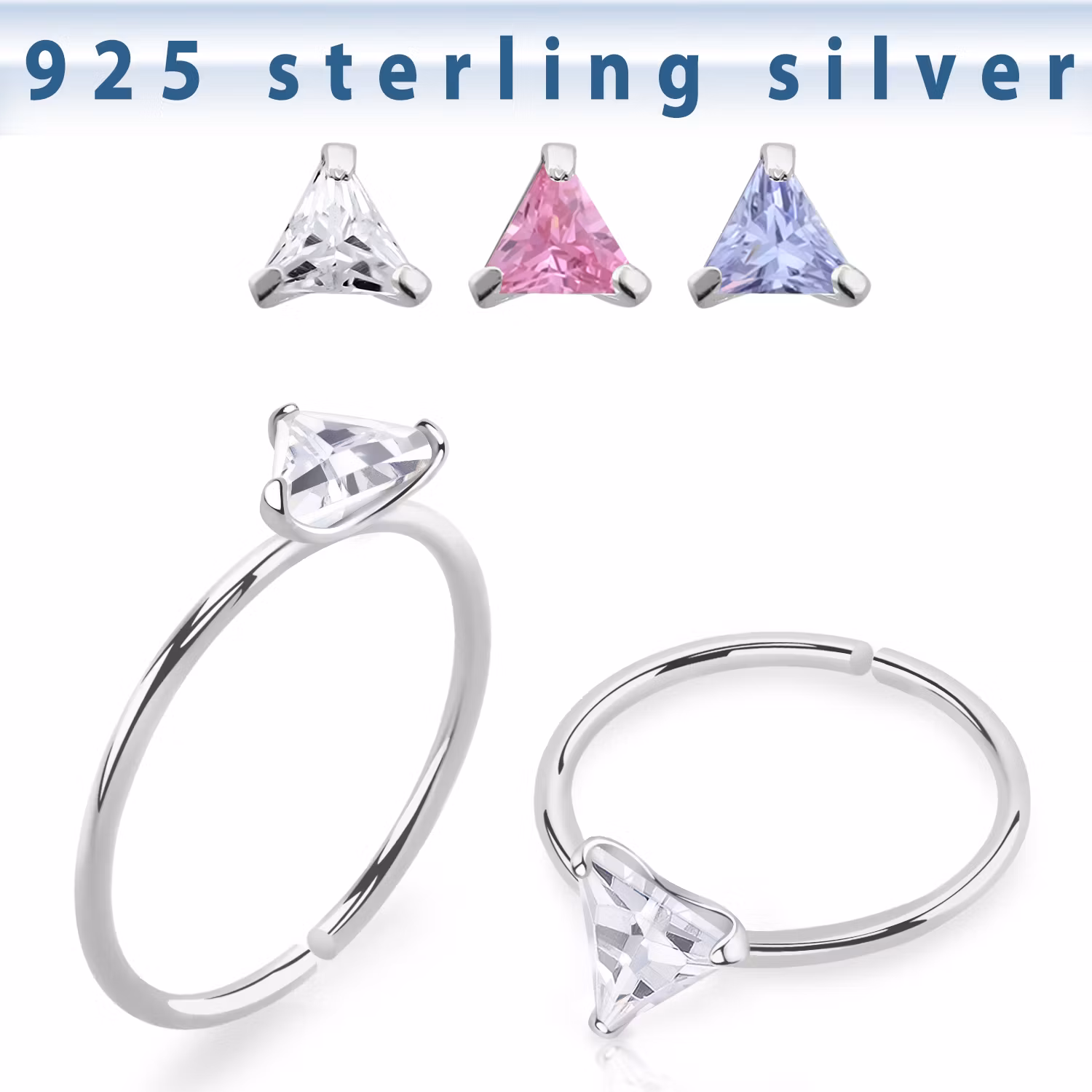 Näsring med vit ädelsten