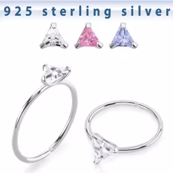 Näsring med vit ädelsten