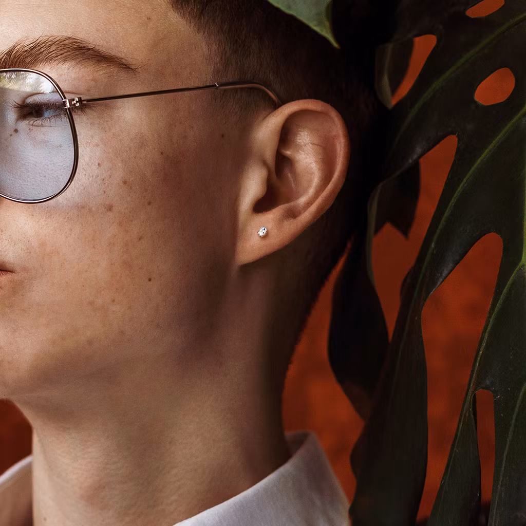 Barbell med två ädelstens toppar