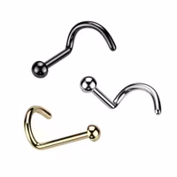 G23 titan näspiercing med halv boll