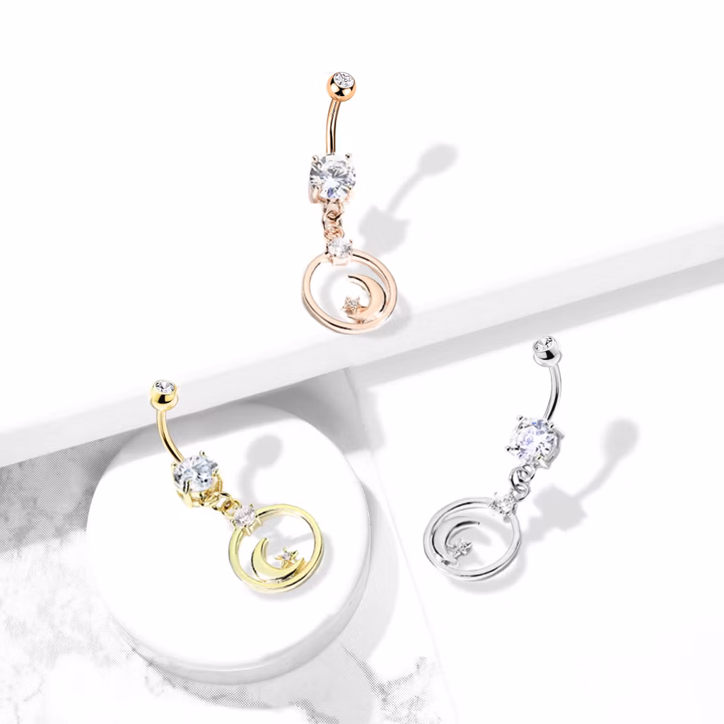 Navelpiercing cresent moon