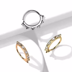 Piercingring med spikes och ädelstenar