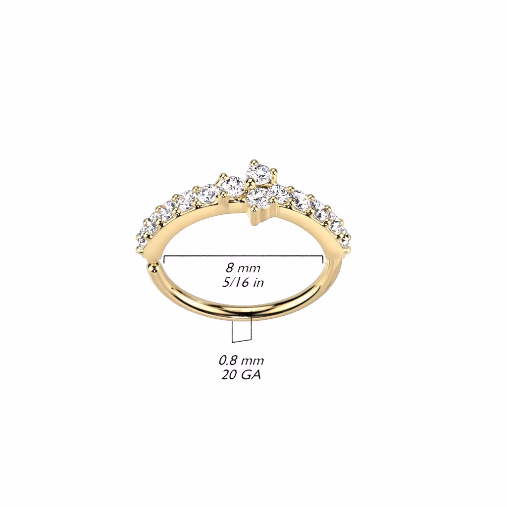 Näsring med slipade ädelstenar