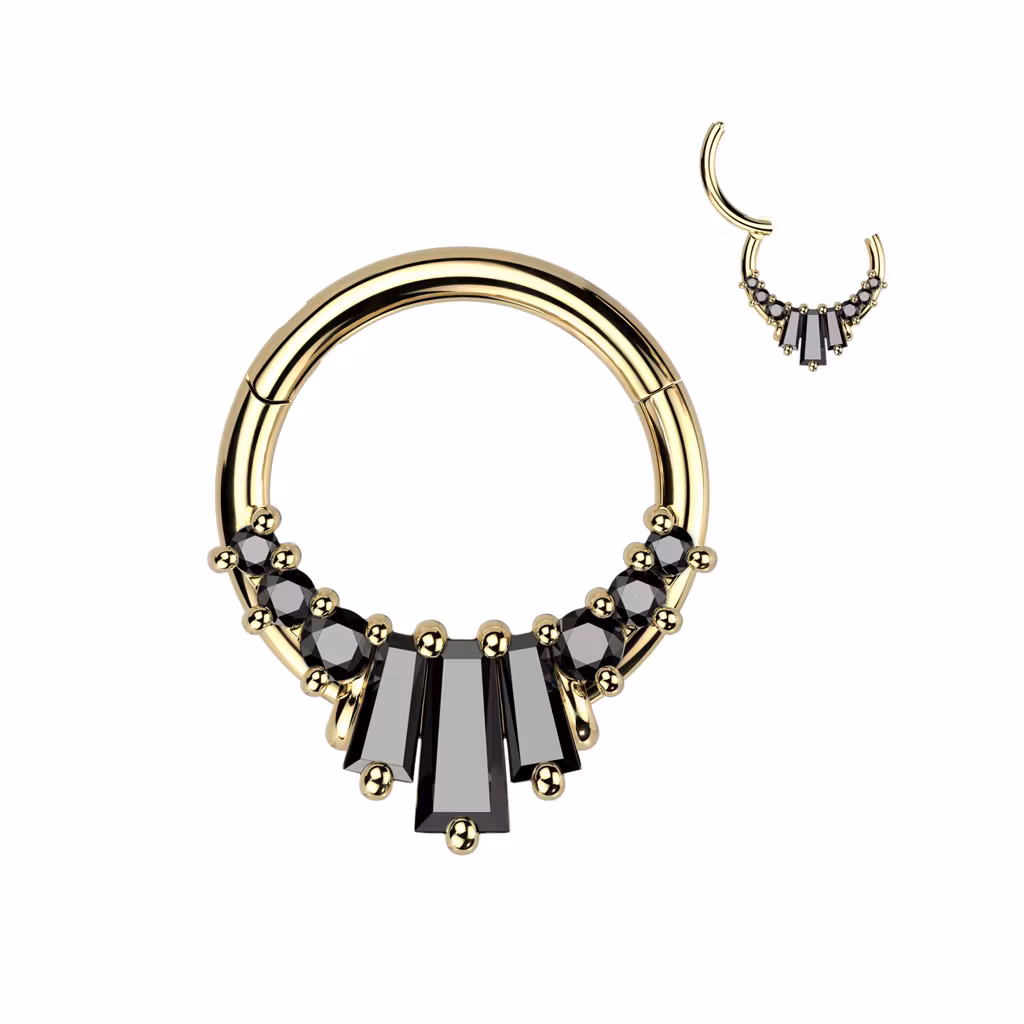 Septum med baguette slipade kristaller