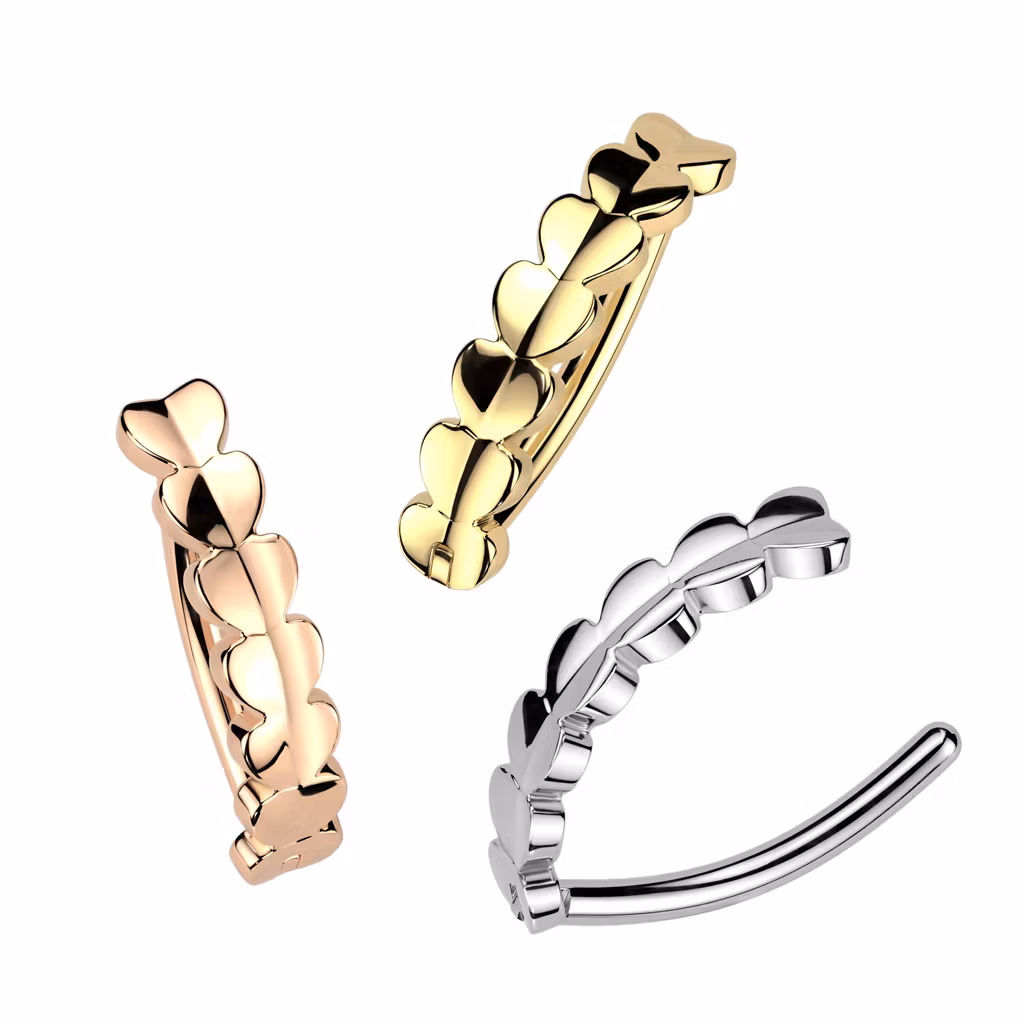 Omvänd navelpiercing G23 titan med hjärtan