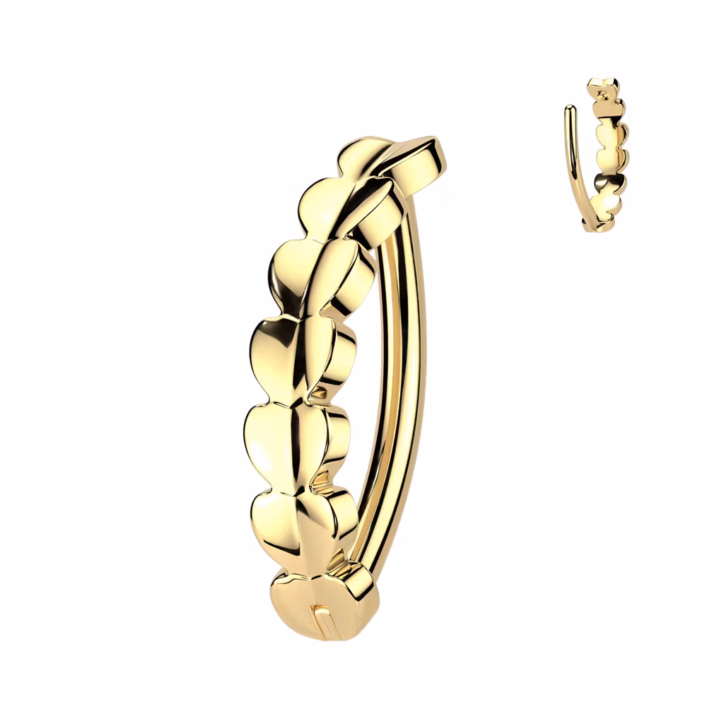 Omvänd navelpiercing G23 titan med hjärtan