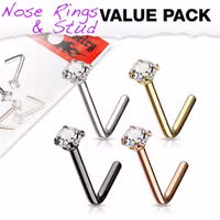 4 pack böjda näspiercingar