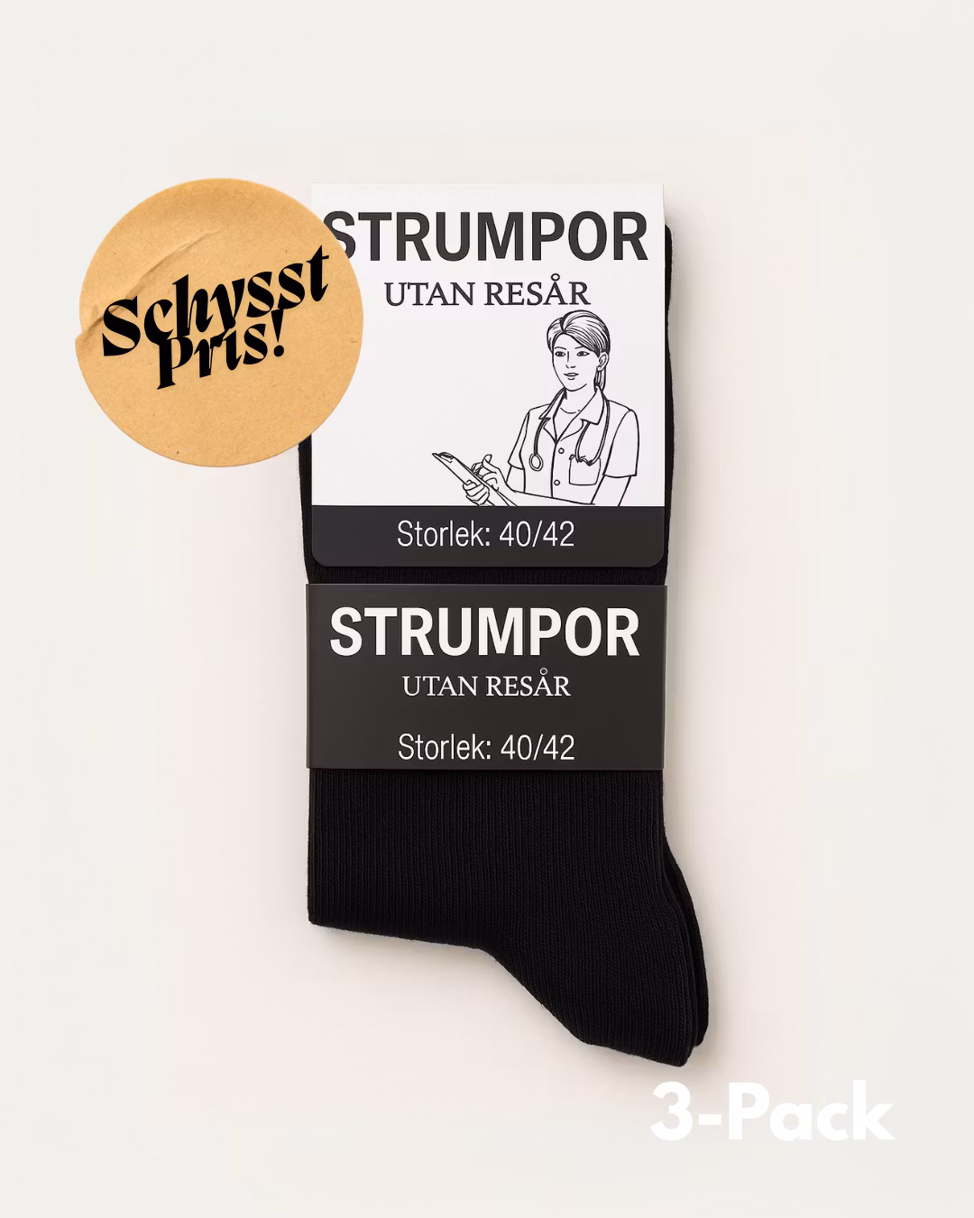 Strumpa lös resår 3p