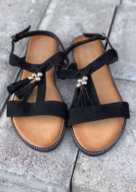 Svart Sandal med toffs