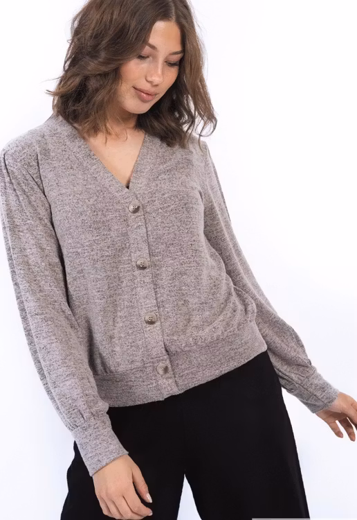 capri collection  GEMINI CARDIGAN CAFFE LATTE