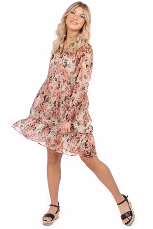 capri collection  CARMA DRESS SAND/BLACK/ROSE