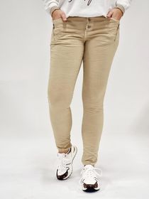 Beige byxa med dragkedja