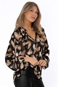 KYRA BLOUSE CAFFE LATTE/CHAMPAGNE/BLACK