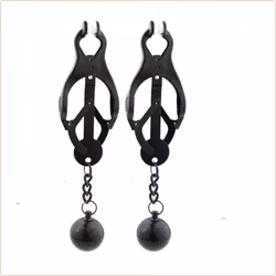 Deviant Monarch Weighted Nipple Clamps, svart/silver