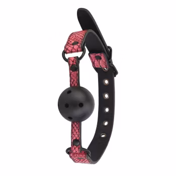 Blaze - Rosa ballgag i ormskinnslook