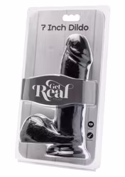 Dildo 7 inch with Balls, Black