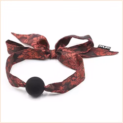 Ball gag med knytband i jacquard