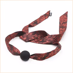 Ball gag med knytband i jacquard