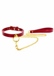 TABOOM - O-Ring Collar and Chain Leash, Red