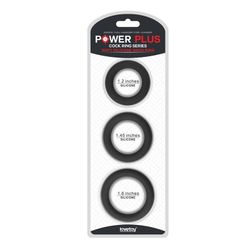 Pack of 3 - Penis ring Power Plus, Black