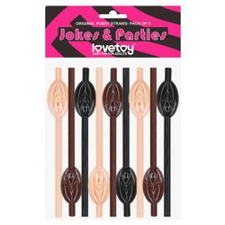 Pussy straws, Tre olika hudfärger, 9-pack