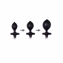 Rimba bondage play - Inflatable Anal Plug with Handle and Pump Black