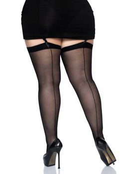 Sheer Backseam Stockings, Plus Size