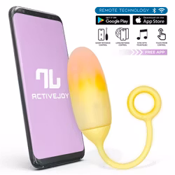 Intoyou® App Series - Vibrating egg with app, Double-layer silicone, Yellow/Orange