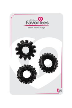 All Time Favorites - Set of 3 cockrings, Black