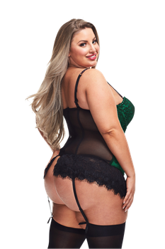 Bustier and G-string, Green