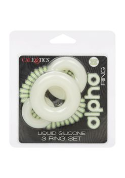 CalExotics - Alpha Glow-In-The-Dark Liquid Silicone 3 Ring Set