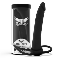 Mythology - Cobi onyx, Silicone anal dildo with cock and testicle ring, 13cm