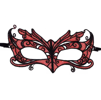 Queen Lingerie - Lace mask, Black & red