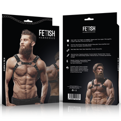 Fetish Submissive Attitude - Men's Eco-leather Chest Harness With Studs