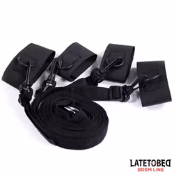 Latetobed Bdsm Line - Nylon Velcro Bed Restraints with Plastic Hook