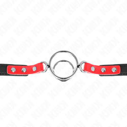 Kink - Gag with multiple o-rings, Röd/svart
