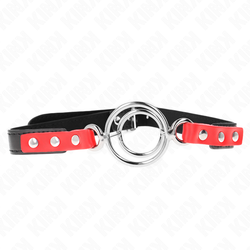Kink - Gag with multiple o-rings, Röd/svart